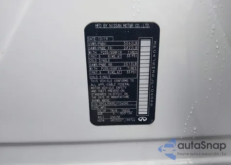 2020 Infiniti Qx50 Essential Awd from USA, damaged, VIN 3PCAJ5M35LF106095